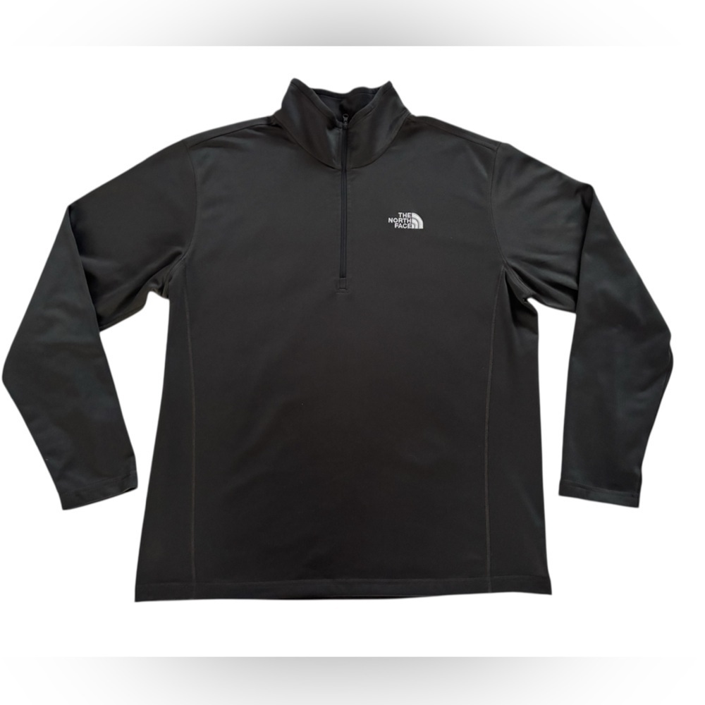 The North Face Sweatshirt Black Dark Gray Glacier Fleece 1/4 Zip Pullover XL